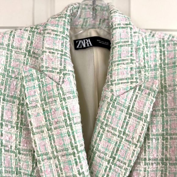 SOLD 💟 ZARA Double-breasted Textured Weave Size Large - Picture 7 of 16